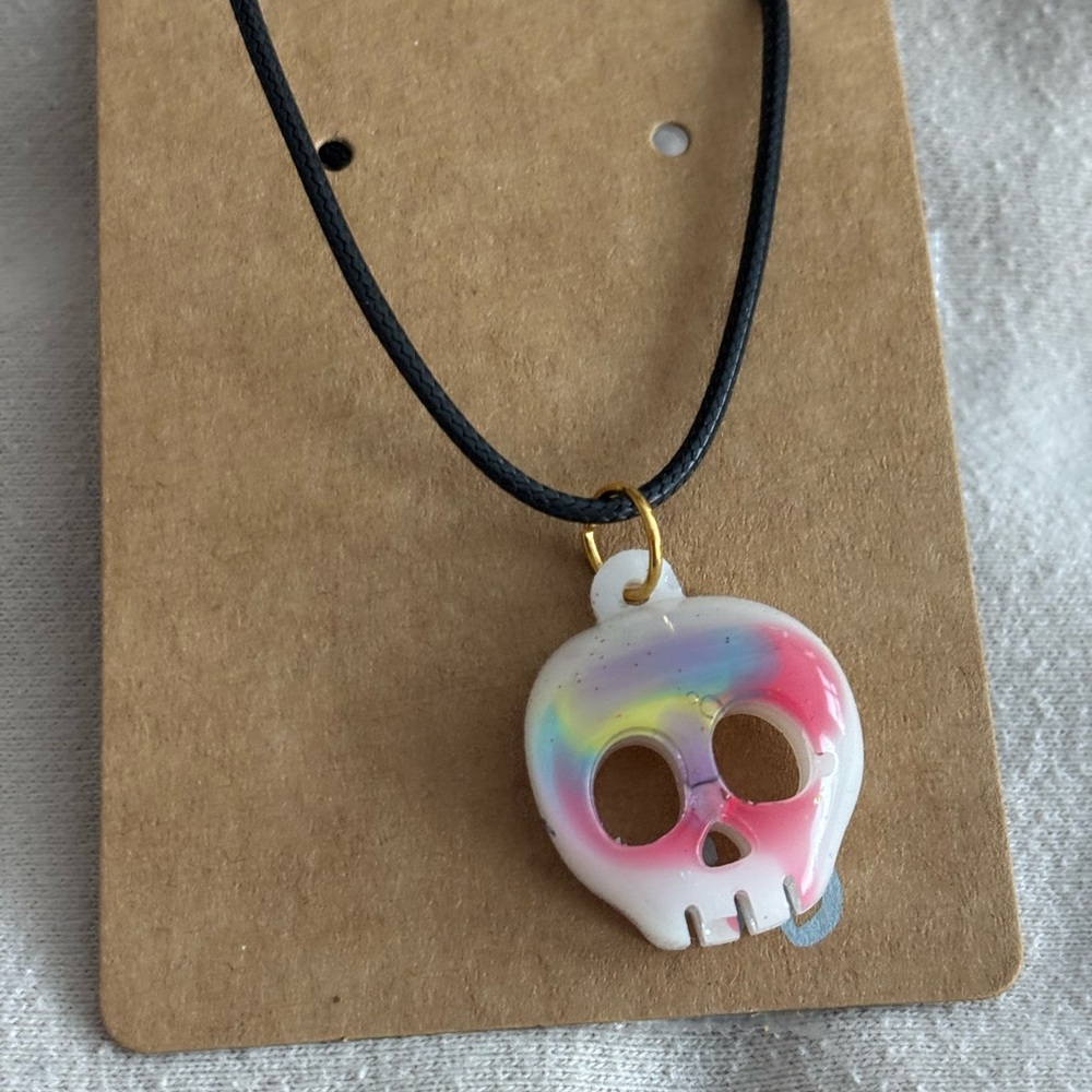 Colorful Skull Pendant Necklace